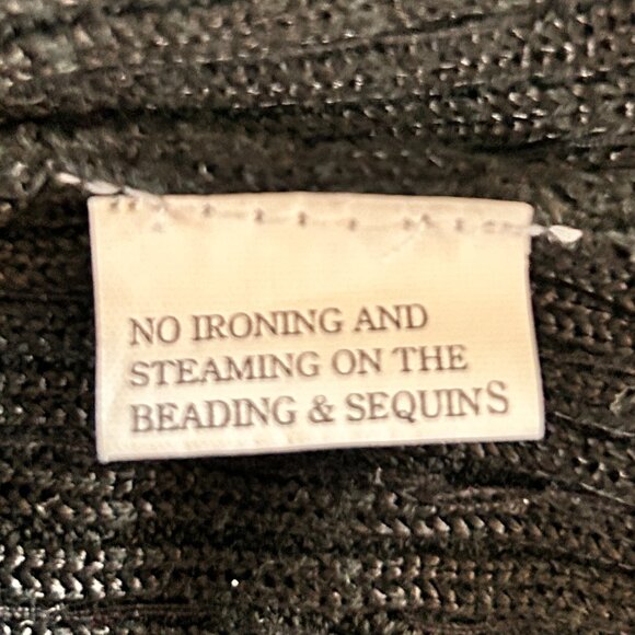 Belldini Top Women's Large‎ Black Embellished Jewel Neck Knit Sweater - Picture 9 of 12